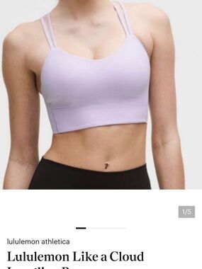 Lululemon Like a Cloud Longline Bra Size 4 Lavender